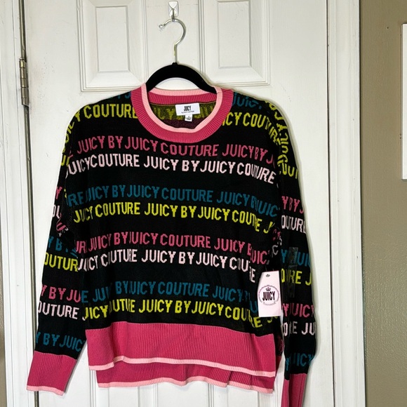 NWT JUICY Sweater Liquorice Multi Color Side Slit Size Small - Picture 1 of 8